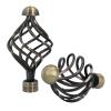 Sento 25/25 mm Double Curtain Rod, Metal, Wall-Mounted, Antique Brass, 320 cm, Gracja view 2