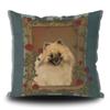 Vintage Pomeranian Dog Floral Photo Frame Pillow Cover, 45.7 x 45.7 cm view 1