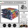 HABITA 33 HOME 4-Piece Set of Chair Cushions 40 x 40 x 5 cm, Removable Cushions with Ties, Washable Digital-Print Covers, Ventagli view 2