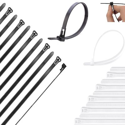 Akyandoo Reusable Cable Ties, Black, 7.5 x 150 mm, 50 Pack