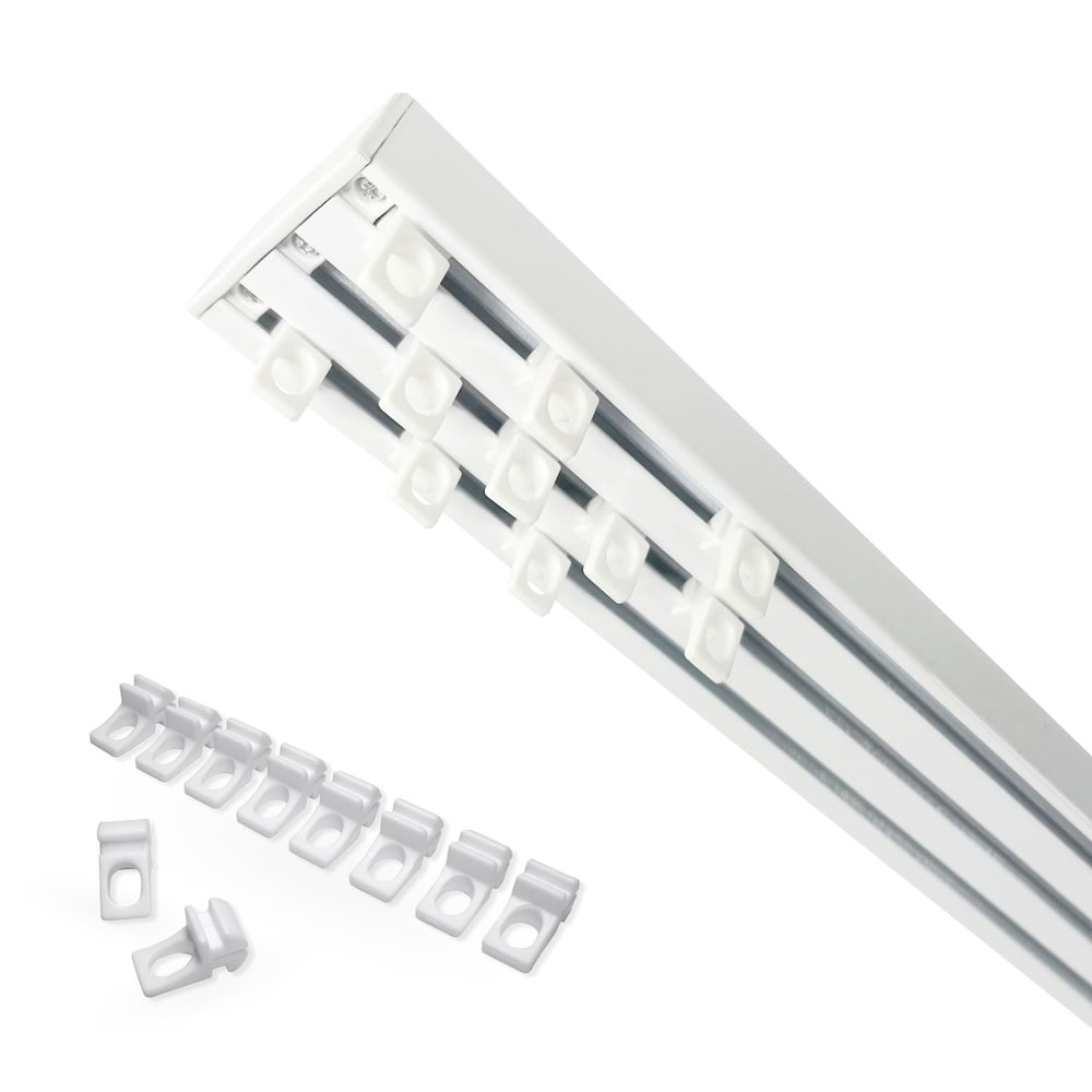 Home-Vision Series X 3-Track Curtain Track, 420 cm – with Sengleiter