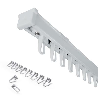 Home-Vision Series Y Gray Curtain Track with Pleat Hooks, 240 cm