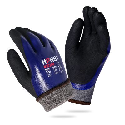 HPHST Waterproof Thermal Winter Work Gloves, Double-Coated Nylon, Medium