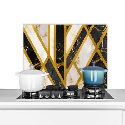 MuchoWow Kitchen Splashback Aluminum Panel, Marble Luxury Design, 90 × 45 cm