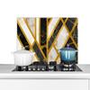 MuchoWow Kitchen Splashback Aluminum Panel, Marble Luxury Design, 90 × 45 cm view 1