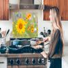 MuchoWow Kitchen Backsplash Aluminum Wall Art 90x60 cm Sunflowers - Yellow view 3
