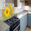MuchoWow Kitchen Backsplash Aluminum Wall Art 90x60 cm Sunflowers - Yellow view 4
