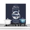 MuchoWow Kitchen Backsplash Aluminum Poster 90 x 60 cm Cars - Blue - Retro view 1