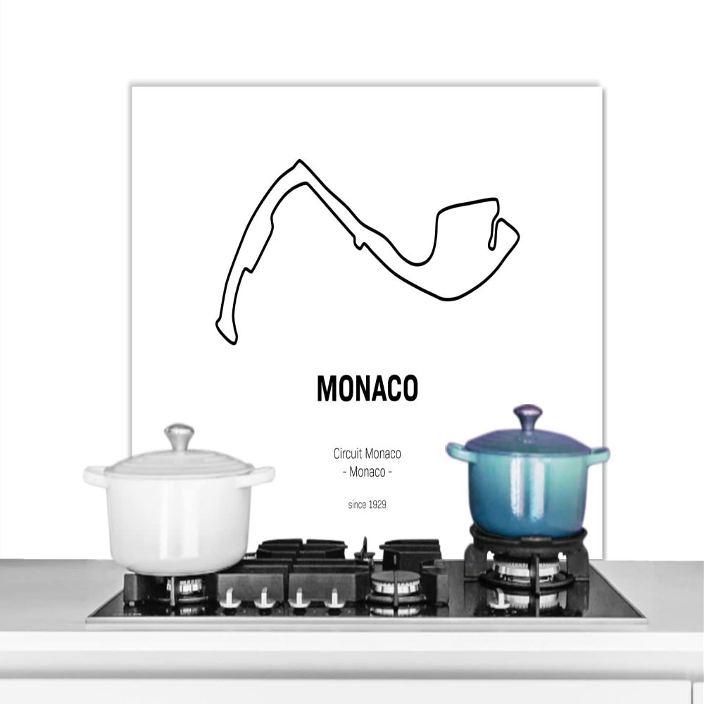 MuchoWow Monaco F1 Racetrack Aluminum Kitchen Backsplash 90x60 cm