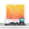 MuchoWow Kitchen Backsplash Aluminum Poster 90x60 cm City Map - Enschede - Orange - Yellow view 1