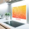 MuchoWow Kitchen Backsplash Aluminum Poster 90x60 cm City Map - Enschede - Orange - Yellow view 2