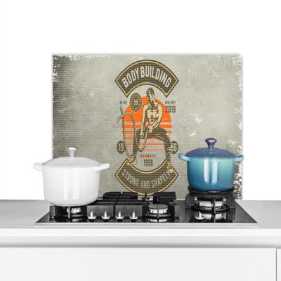MuchoWow Kitchen Backsplash Aluminum Poster 90 x 45 cm, Vintage Gym Rope