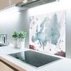 MuchoWow Kitchen Backsplash, Aluminum Panel, Europe Map in Blue Oil Paint, 80 x 55 cm view 2
