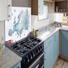 MuchoWow Kitchen Backsplash, Aluminum Panel, Europe Map in Blue Oil Paint, 80 x 55 cm view 4