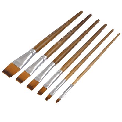 Ruilogod Artist Oil Painting Brushes, Wooden Handle, Sizes 2/4/6/8/10/12, 6-Piece Set