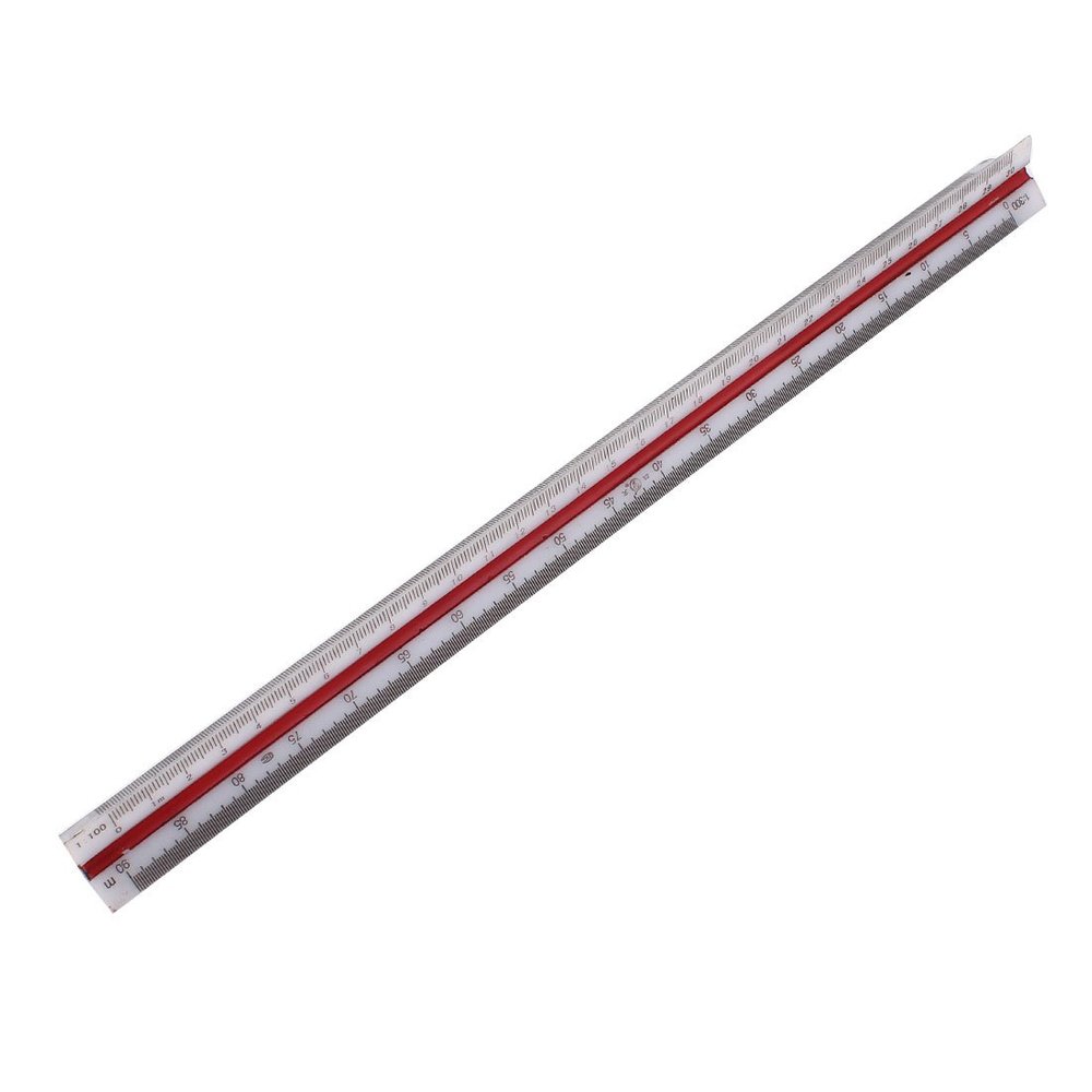 Ruilogod Triangular Scale Ruler, 1:100, 1:200, 1:250, 1:300, 1:400, 1:500, Metric Tool