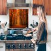 MuchoWow Kitchen Splashback Aluminum Poster, 70 x 50 cm, Autumn Red Forest view 3