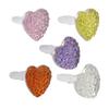 Ruilogod 5-Pack Glitter Multicolor Crystal Heart 3.5 mm Dust Plugs for Laptop and PC view 1
