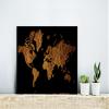 MuchoWow Glass Picture Wall Art 40 x 30 cm World Map - Abstract - Brown view 2
