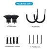 Kowibcl 4-Pack Square Decorative Curtain Holdbacks, Wall-Mounted, Black view 4