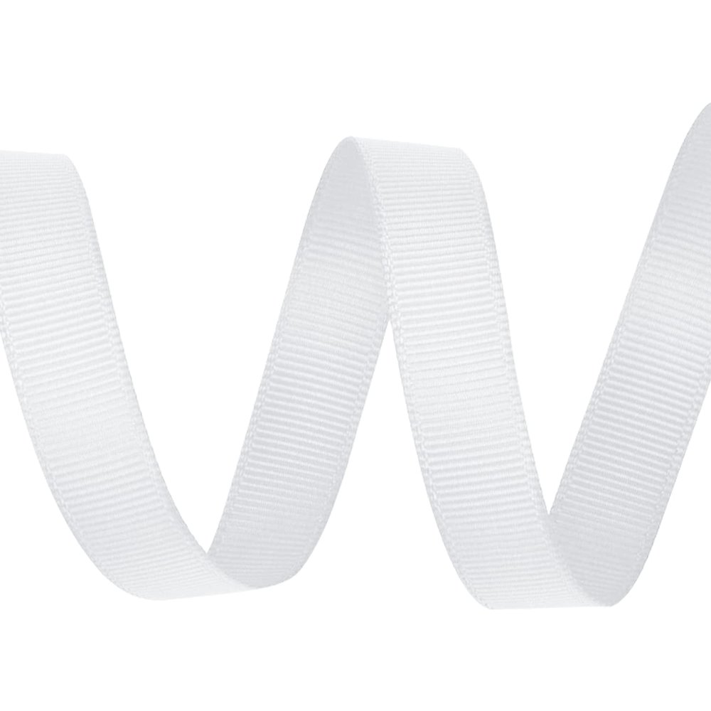 Grosgrain Ribbon 029, 15 mm x 10 m, White
