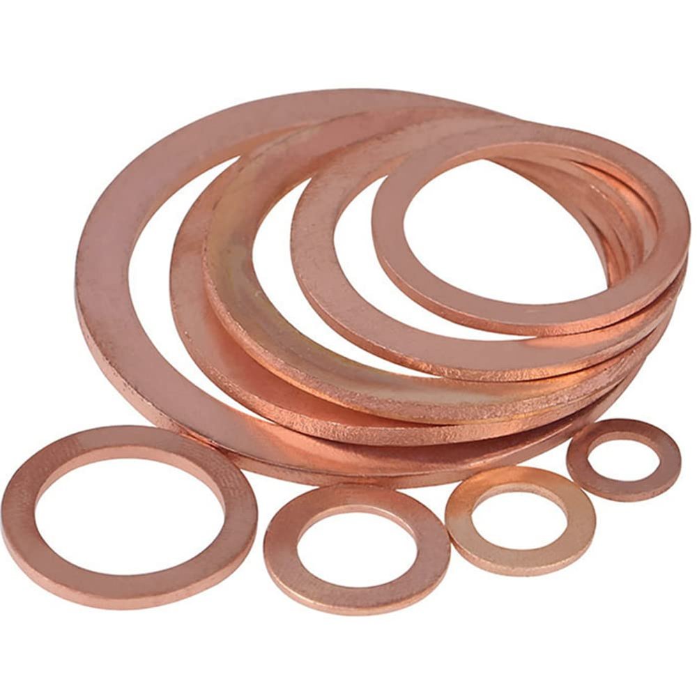 50 Purple Copper Washers, Flat, M5 x 8 x 1.5 mm