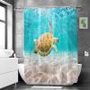 OCEUMACO 3D Underwater World Shower Curtain, 72 x 72 in, Turquoise Ocean view 3