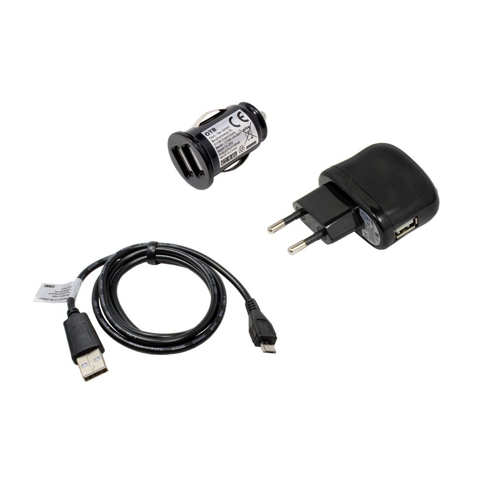 Charging Set Compatible with BQ Aquaris X5 Cyanogen Edition, Dual-USB Car Adapter, 2A