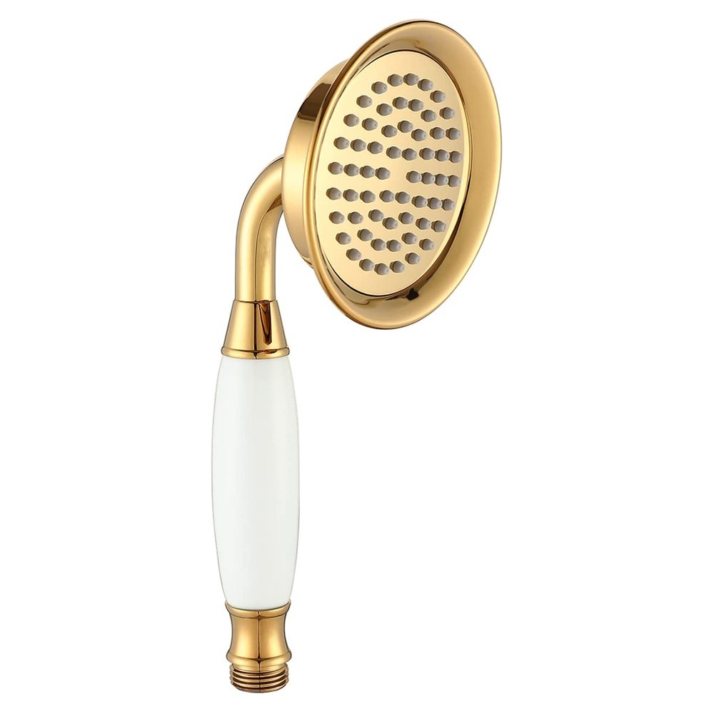 Winskybath Gold-Tone Brass Handheld Showerhead, 98 mm, Victorian Style