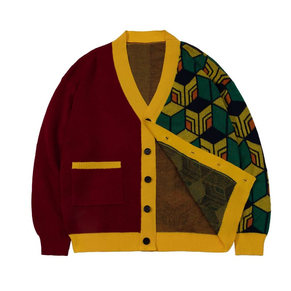 Tomioka Giyuu Cosplay Costume Cardigan Halloween Sweater Jacket for Men, Small–Medium