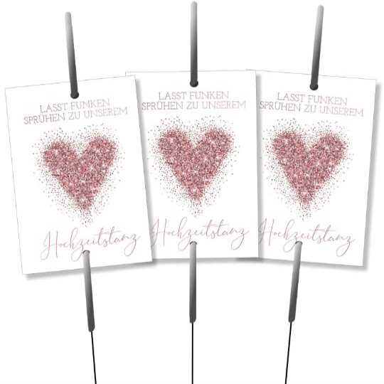 Sparkler Cards for the Wedding Dance – Sparks Fly, Heart