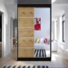 Mirjan24 Metropolis III Sliding-Door Wardrobe, Black/Artisan, Without Lighting view 2