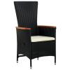 Bopdu 3-Piece Garden Dining Set, PE Rattan, Acacia Wood, Steel and Glass view 4