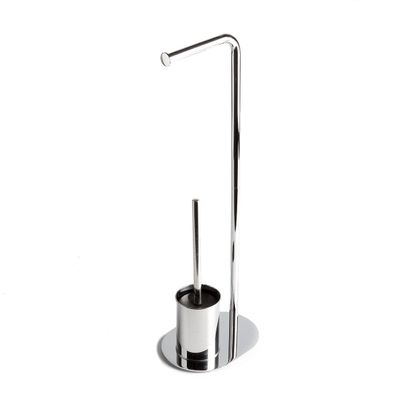 Kiamami Valentina Stand with Toilet Paper and Brush Holder, Oval Base