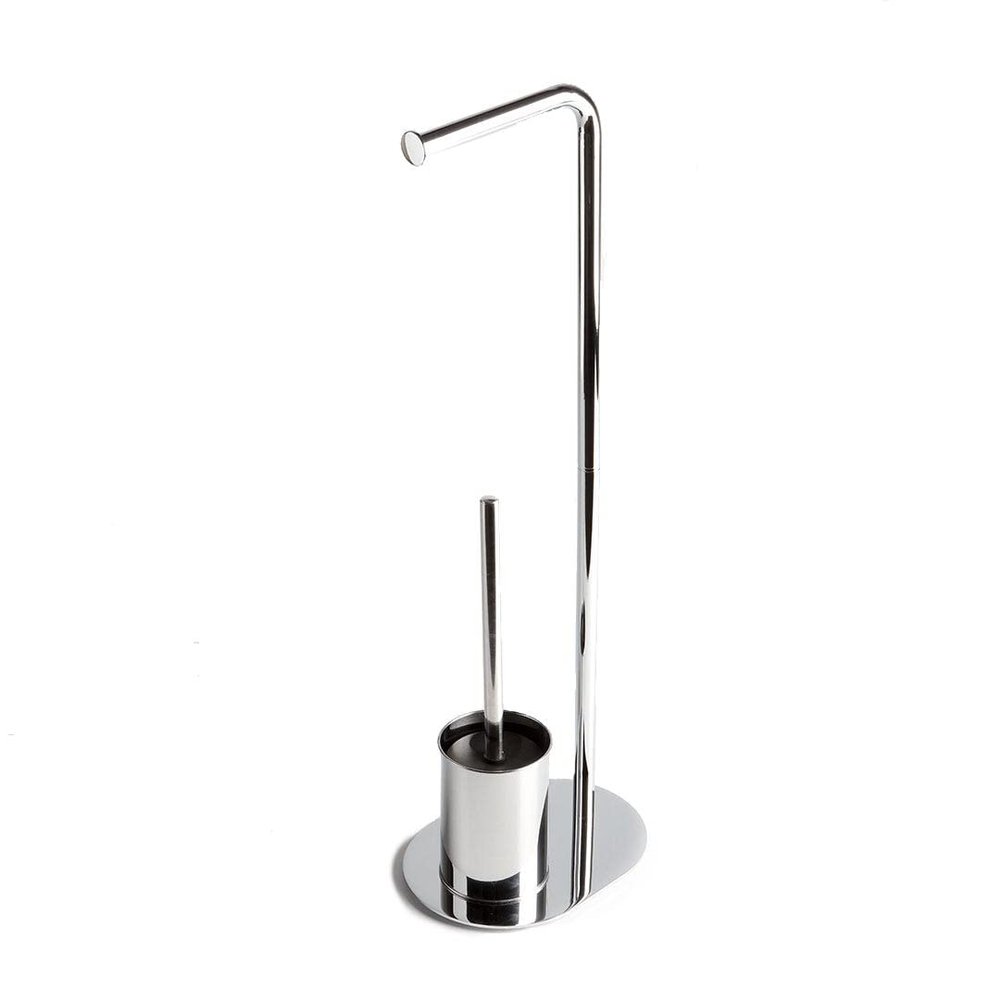 Kiamami Valentina Stand with Toilet Paper and Brush Holder, Oval Base
