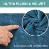 XVBVS Velvet Reclining Sofa Cover, Quilted, Non-Slip, with Straps (Peacock Blue, Size L) view 2
