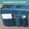 XVBVS Velvet Reclining Sofa Cover, Quilted, Non-Slip, with Straps (Peacock Blue, Size L) view 3