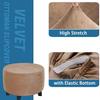 Konsilsa Velvet Cover for Round Footstool, Stretch Ottoman Slipcover (Color B, Size S) view 3