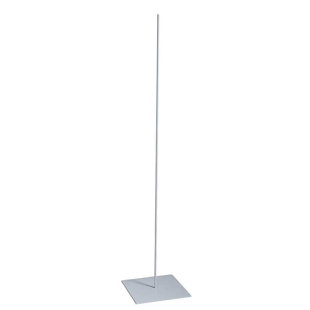 Deco Woerner Metal Stand with Base Plate and Rod, Reinforced, Silver