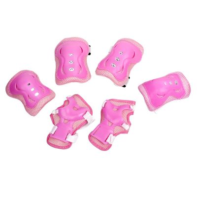 Ruilogod Kids' Skating Knee, Palm, Elbow and Wrist Protection Pads, Pink, 6-Piece Set