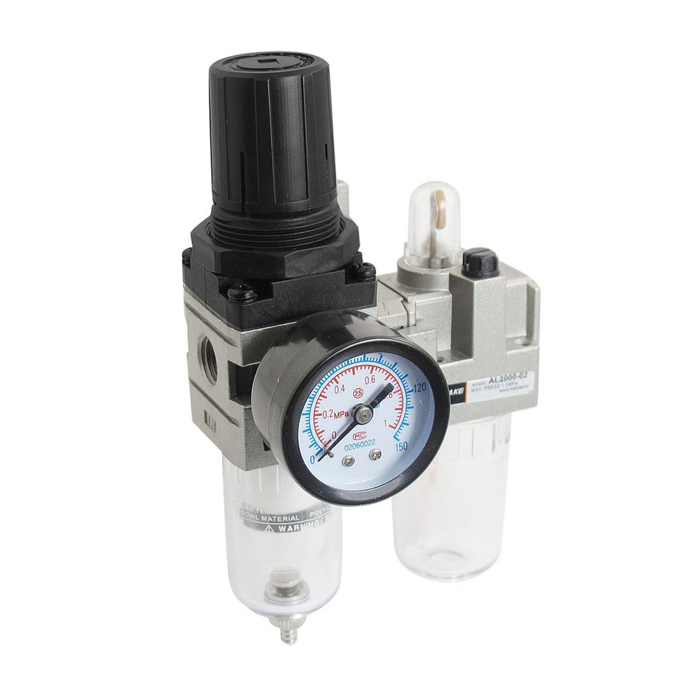 Ruilogod 0–1 MPa Pressure Gauge, 1/4" PT Pneumatic Filter Regulator Air Source Treatment Unit