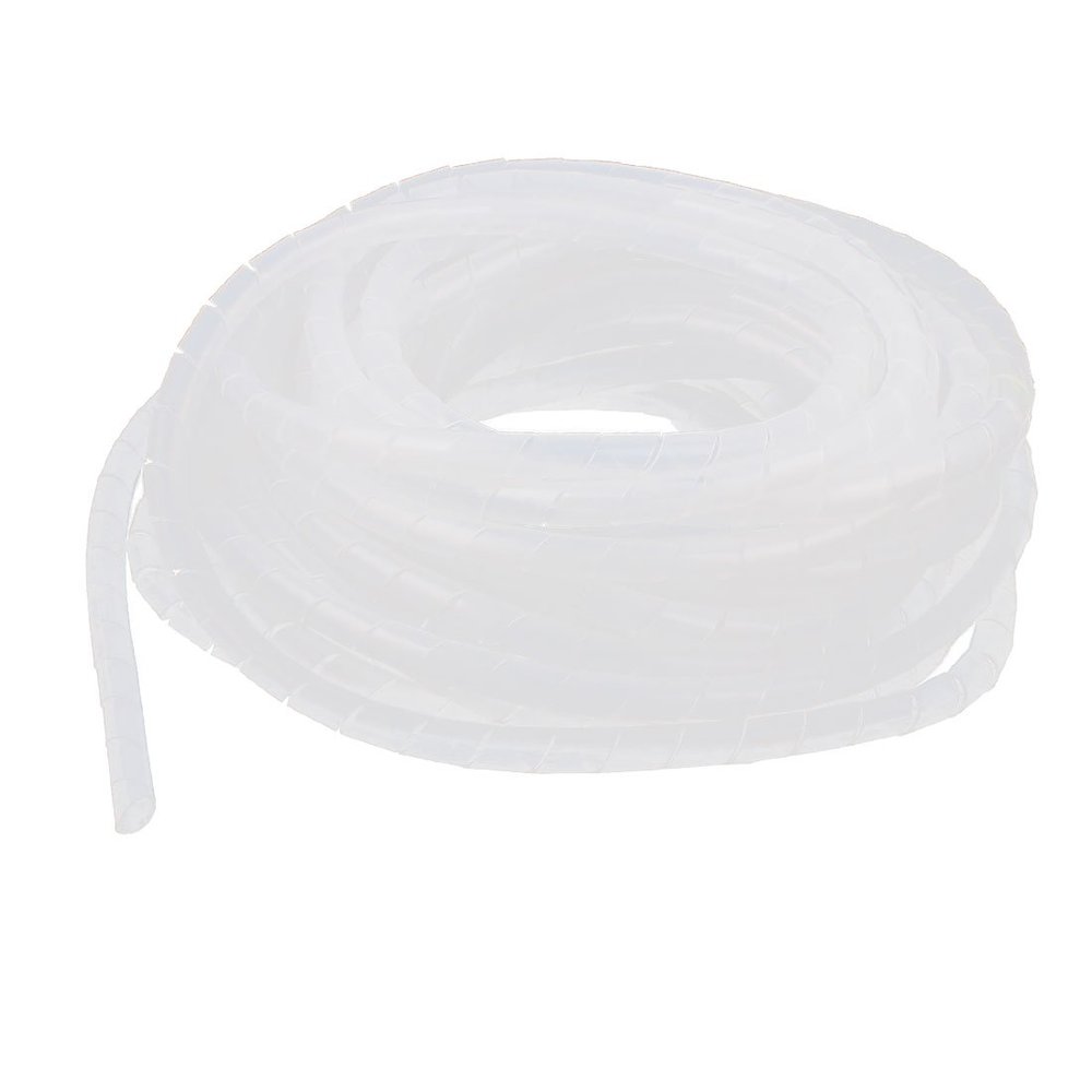 Ruilogod 3-Piece 10 m 8 mm x 6 mm White Flexible Wire Spiral Sleeve Band
