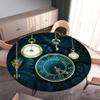 FANSU Round Waterproof Tablecloth, Washable 3D Pocket Watch Print, Elastic, Non-Slip, 55.1 in view 3