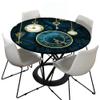 FANSU Round Waterproof Tablecloth, Washable 3D Pocket Watch Print, Elastic, Non-Slip, 55.1 in view 4