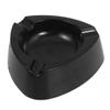 Ruilogod Black Plastic Triangle-Shaped Groove Design Decorative Ashtray view 1