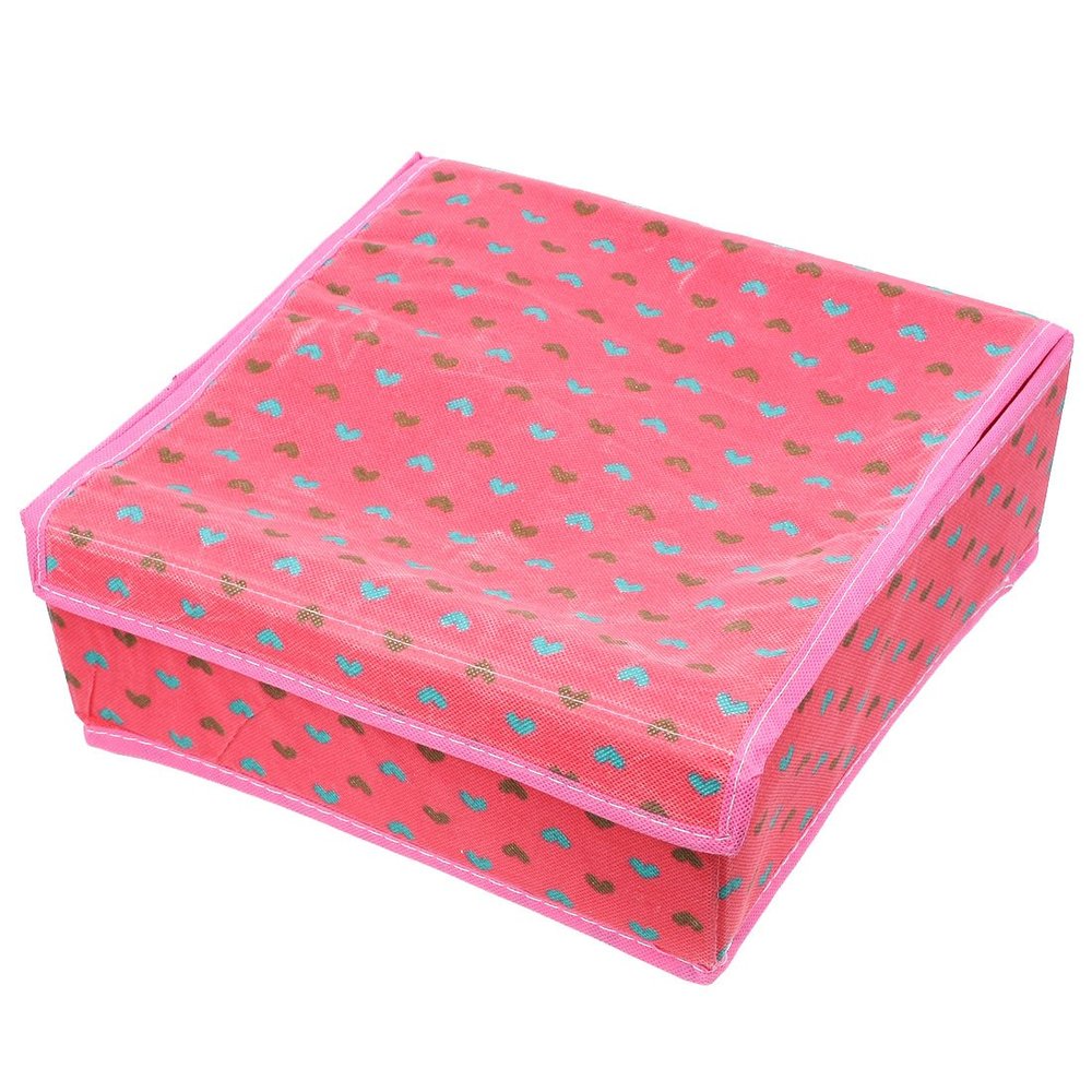 Ruilogod Underwear and Sock Folding Storage Box Organizer with Cover, 16 Compartments