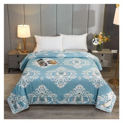 ASDFGHT Colorful Quilted Therapy Blanket with Cotton and Mulberry Silk, Summer, Washable, Thin and Breathable, Skin-Friendly (A, 220 x 240 cm, 2 kg)