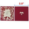 Ruilogod Paper Bird Pattern Wedding Party Place Card Cutout Design Dinner Invitation Cards, 10 Sets, Red view 2