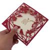 Ruilogod Paper Bird Pattern Wedding Party Place Card Cutout Design Dinner Invitation Cards, 10 Sets, Red view 4