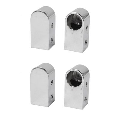 Ruilogod Wardrobe Metal Rod Flange Holder Bases, 4 Pieces, for 16 mm Diameter Tubes